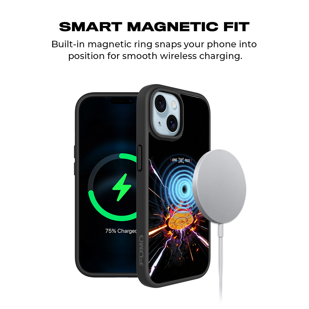 One Piece Fire Hat 3D Skin with Shockguard Armour Magsafe Case for Apple iPhone 15 Plus