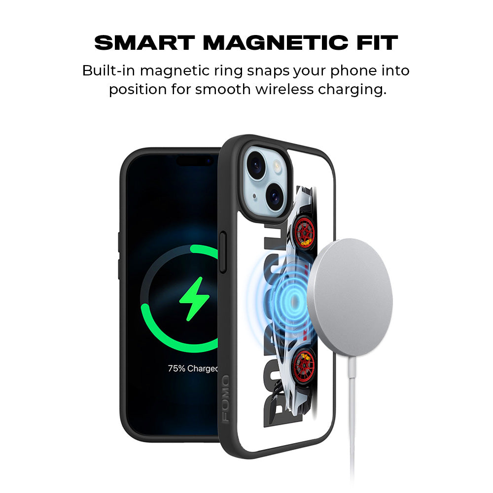 Porsche 911 GT3 3D Skin with Shockguard Armour Magsafe Case for Apple iPhone 15 Plus