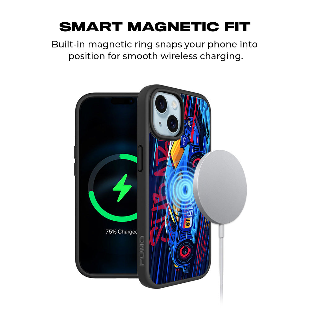 Subaru BRZ 3D Skin with Shockguard Armour Magsafe Case for Apple iPhone 15