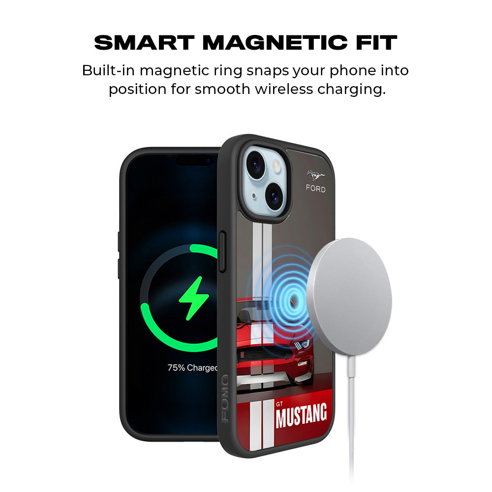 Ford GT Mustang 3D Skin with Shockguard Armour Magsafe Case for Apple iPhone 15