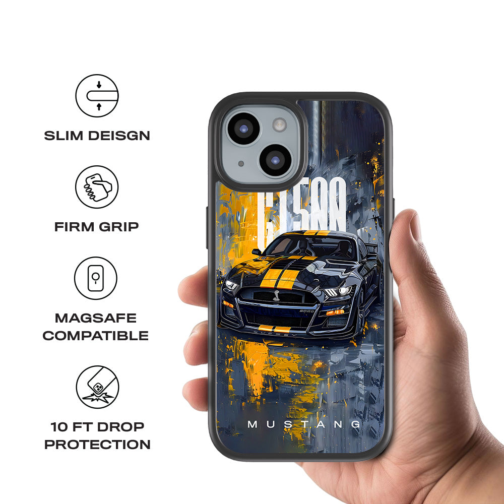 Ford Mustang GT500 3D Skin with Shockguard Armour Magsafe Case for Apple iPhone 15