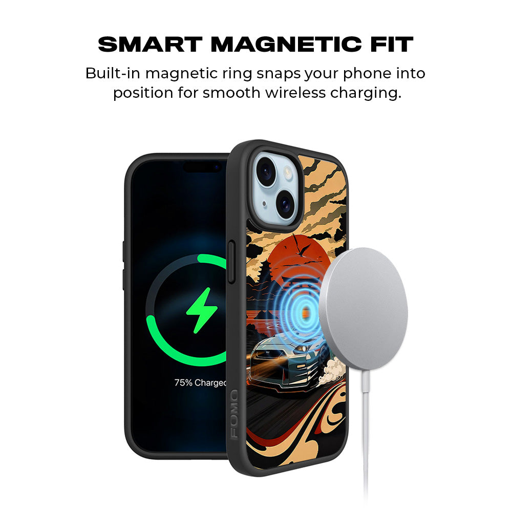JDM Nissan GTR 3D Skin with Shockguard Armour Magsafe Case for Apple iPhone 15
