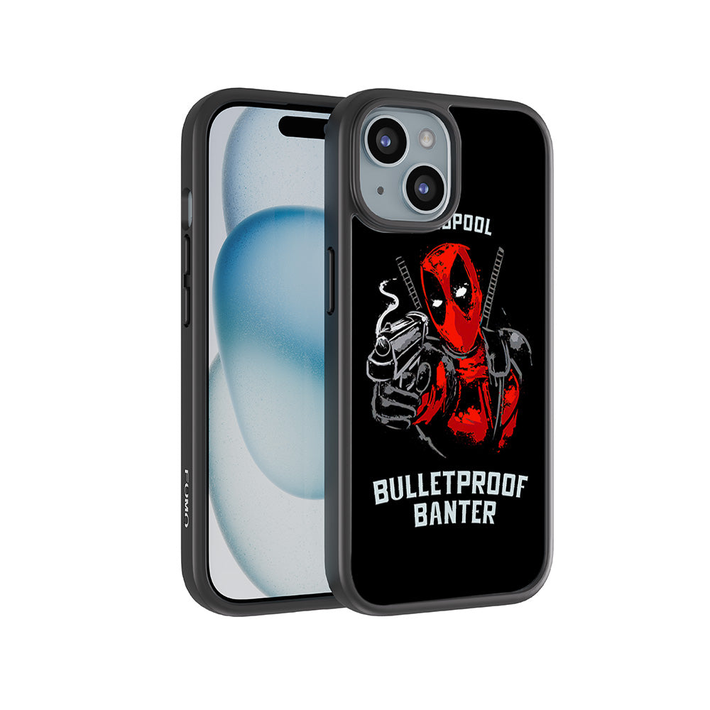 Deadpool - Bulletand 15 Plusof Banter Comics 3D Skin with Shockguard Armour Magsafe Case for Apple iPhone 15 Plus