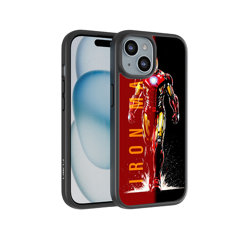 Iron Man Retro Beat Comics 3D Skin with Shockguard Armour Magsafe Case for Apple iPhone 15