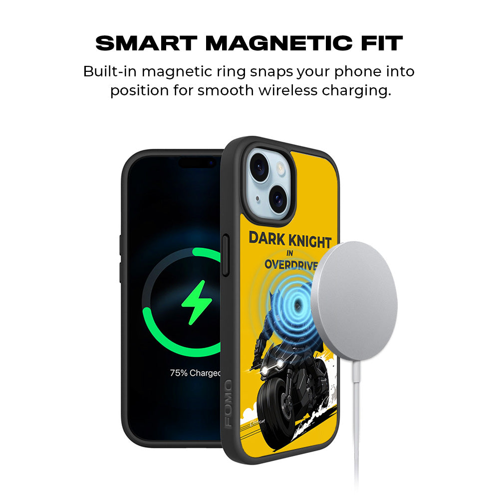 Dark Knight Overdrive Comics 3D Skin with Shockguard Armour Magsafe Case for Apple iPhone 15