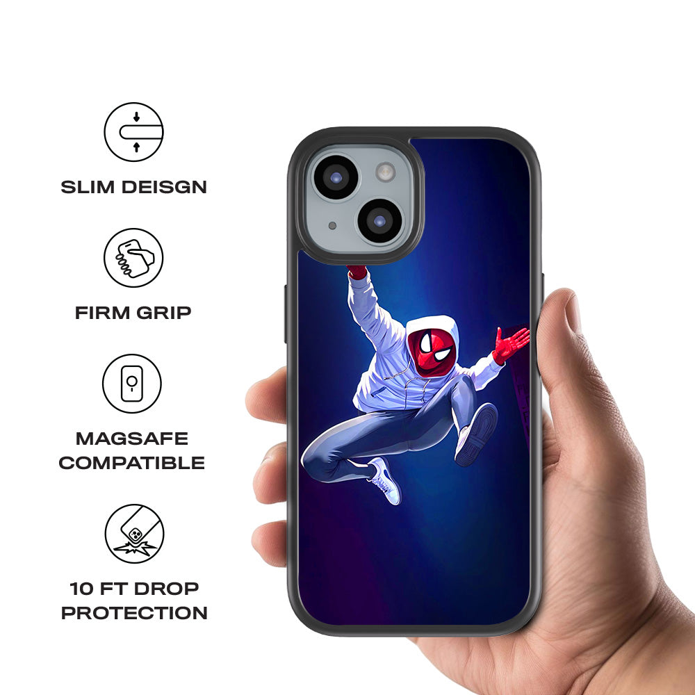 Web Hero Skyline Comics 3D Skin with Shockguard Armour Magsafe Case for Apple iPhone 15