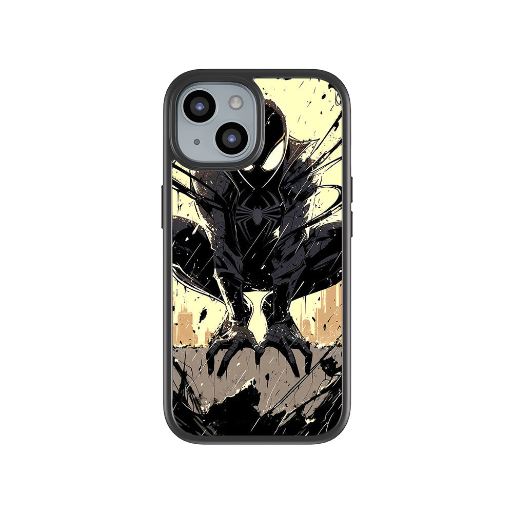 The Venomous Shadow in Black Silence Comics 3D Skin with Shockguard Armour Magsafe Case for Apple iPhone 15