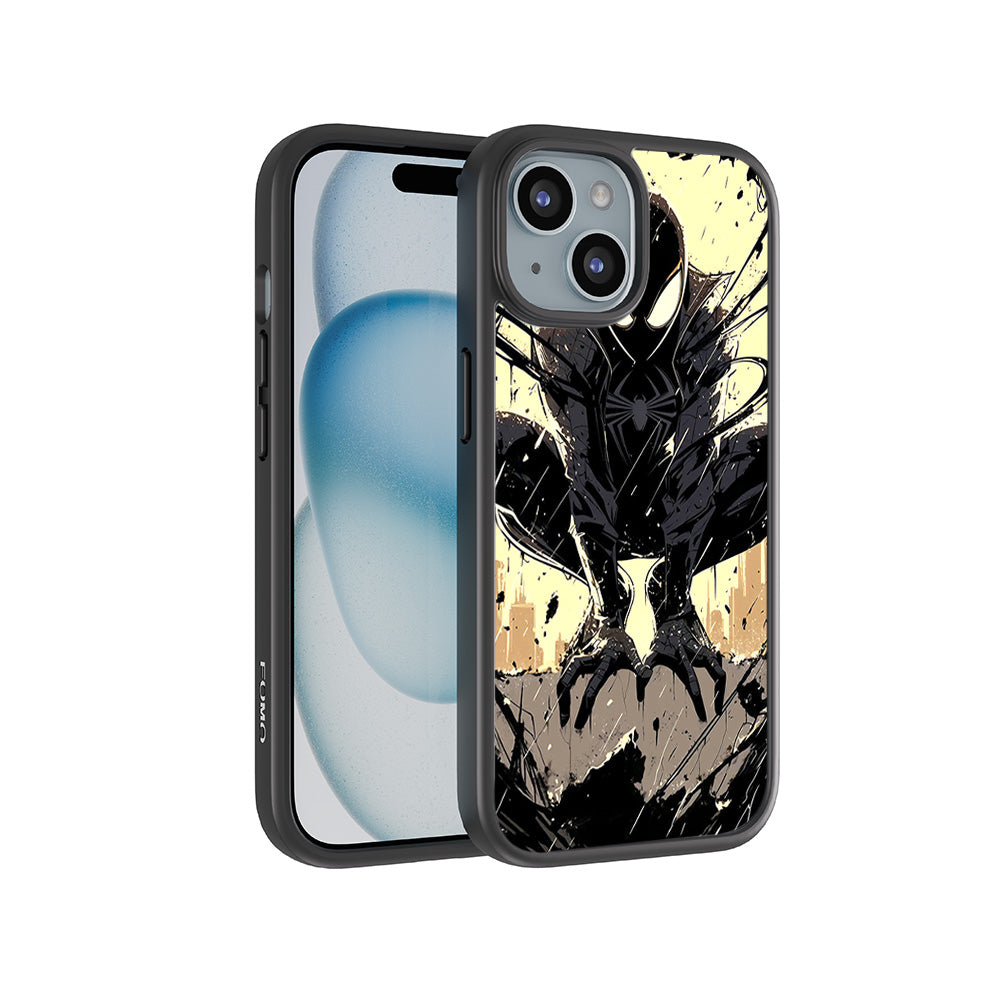 The Venomous Shadow in Black Silence Comics 3D Skin with Shockguard Armour Magsafe Case for Apple iPhone 15