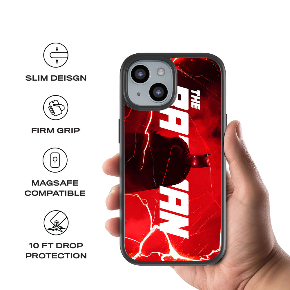 Red Rage Batman Comics 3D Skin with Shockguard Armour Magsafe Case for Apple iPhone 15
