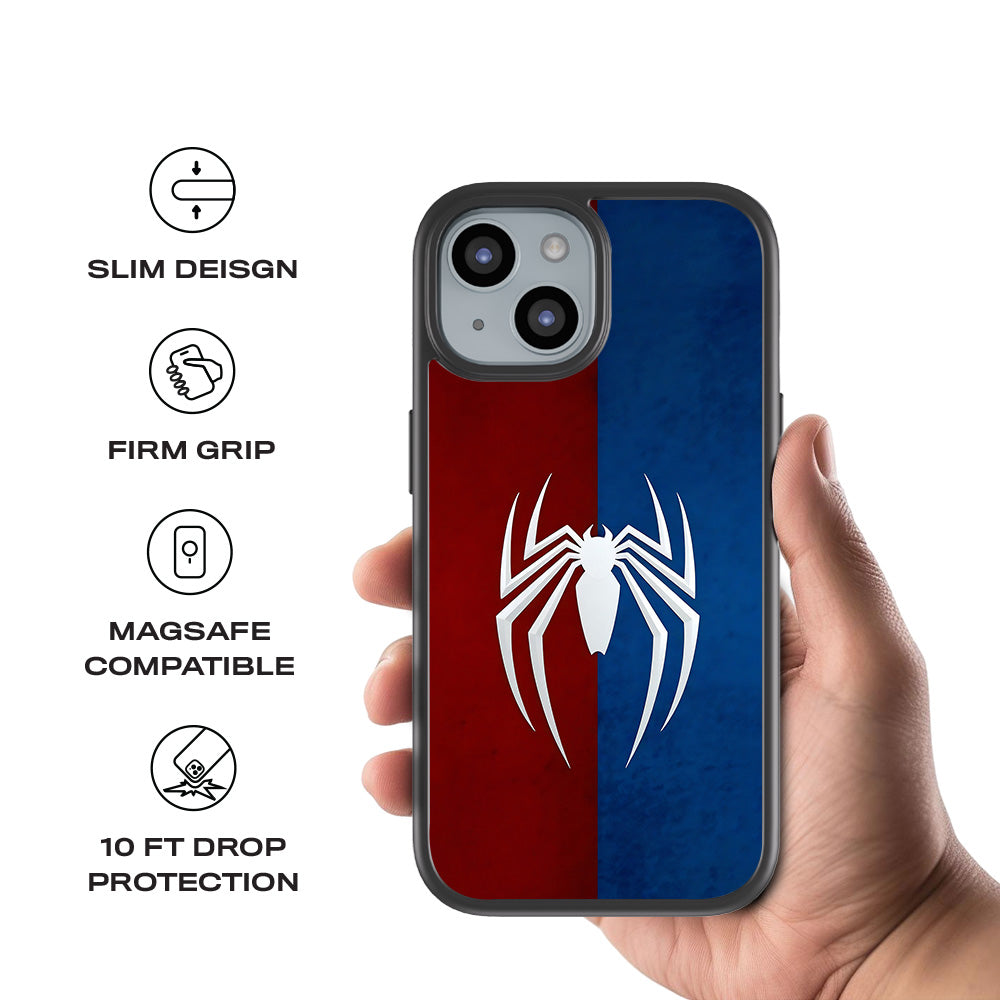 Spidey Emblem 3D Skin with Shockguard Armour Magsafe Case for Apple iPhone 15