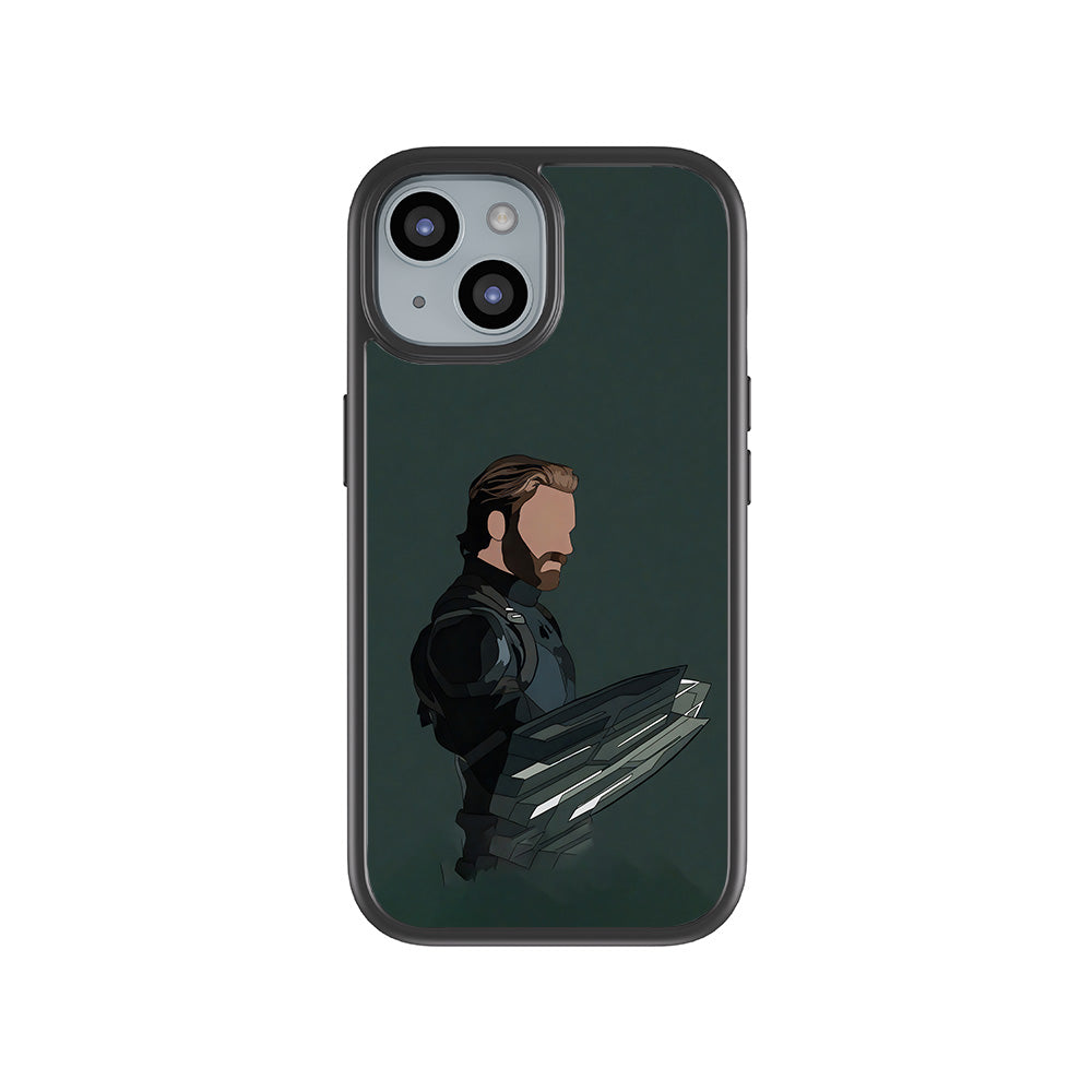 Cap's Shield 3D Skin with Shockguard Armour Magsafe Case for Apple iPhone 15
