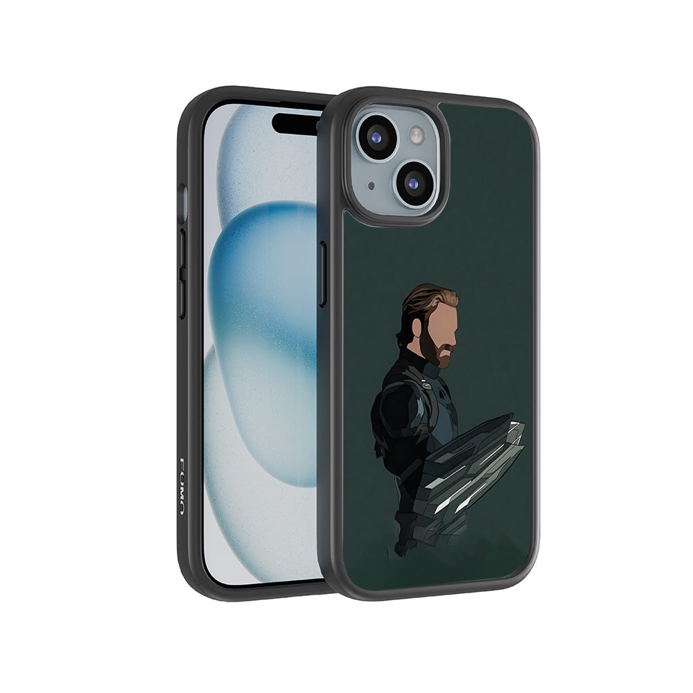 Cap's Shield 3D Skin with Shockguard Armour Magsafe Case for Apple iPhone 15
