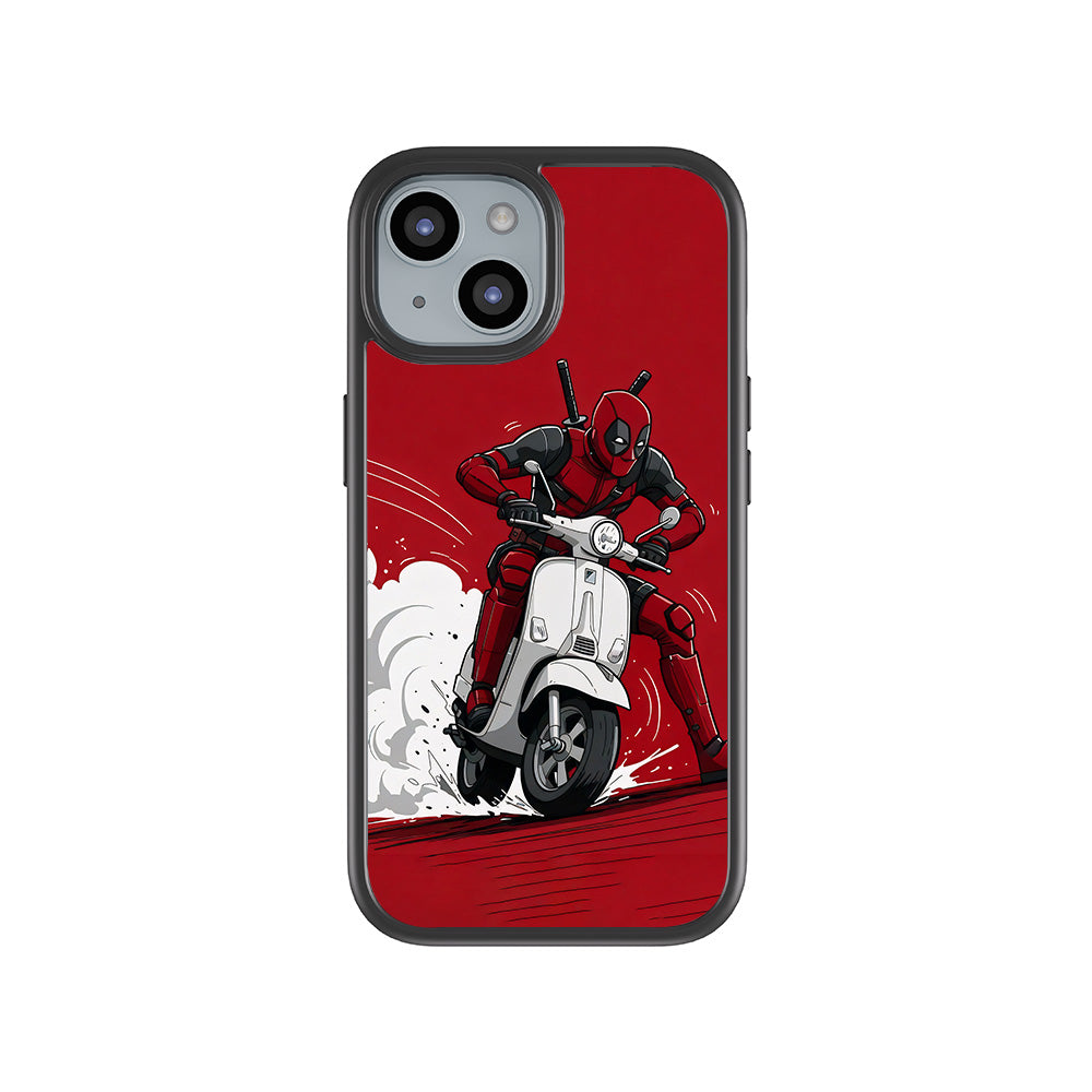 Deadpool Ride 3D Skin with Shockguard Armour Magsafe Case for Apple iPhone 15