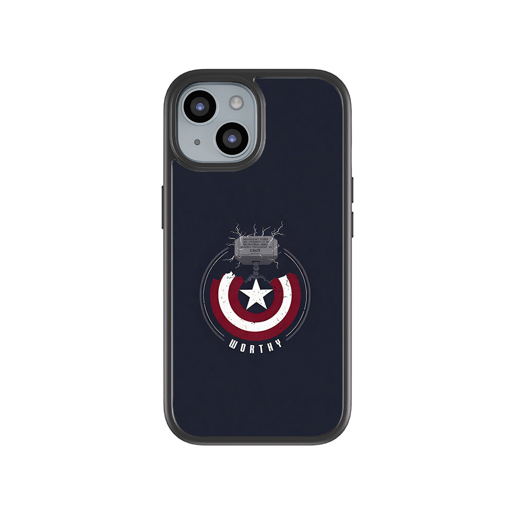 Captain America's Worthy Shield 3D Skin with Shockguard Armour Magsafe Case for Apple iPhone 15
