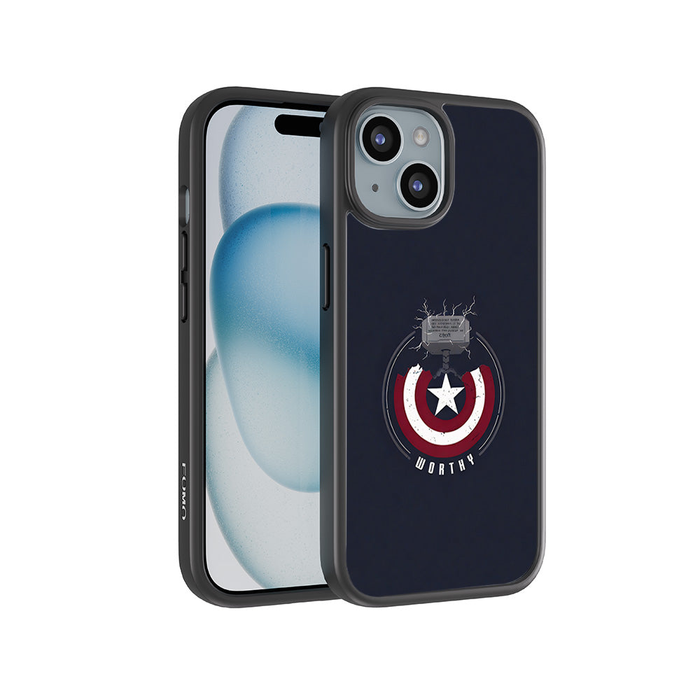 Captain America's Worthy Shield 3D Skin with Shockguard Armour Magsafe Case for Apple iPhone 15