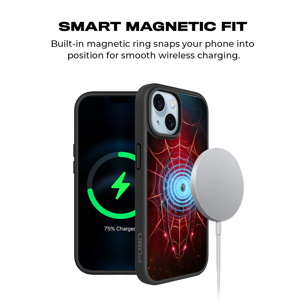 Spider-Man Black Suit 3D Skin with Shockguard Armour Magsafe Case for Apple iPhone 15 Plus