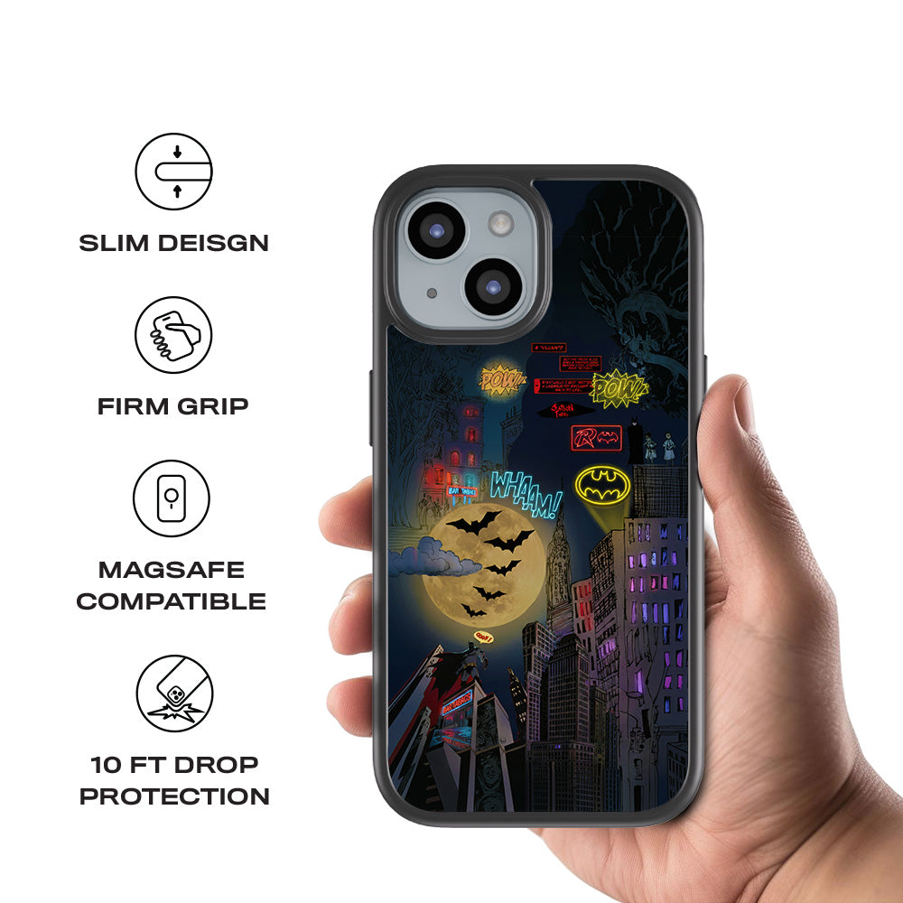 Batman City of Shadows 3D Skin with Shockguard Armour Magsafe Case for Apple iPhone 15