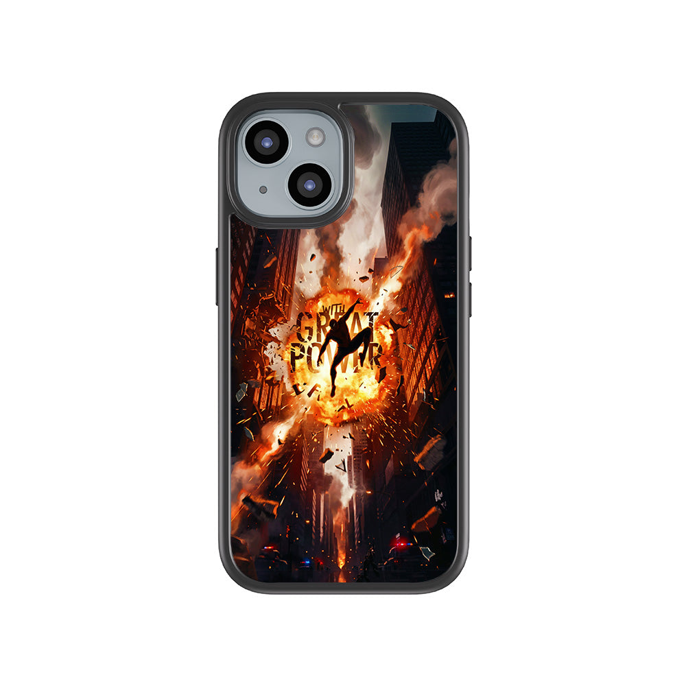Spider-Man With Great Power 3D Skin with Shockguard Armour Magsafe Case for Apple iPhone 15