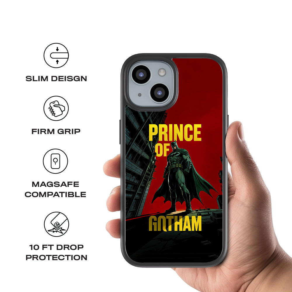 Prince of Gotham 3D Skin with Shockguard Armour Magsafe Case for Apple iPhone 15