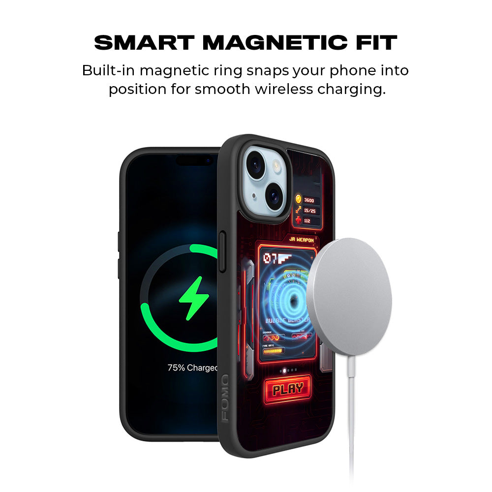 Bubble Blaster 3D Skin with Shockguard Armour Magsafe Case for Apple iPhone 15 Plus