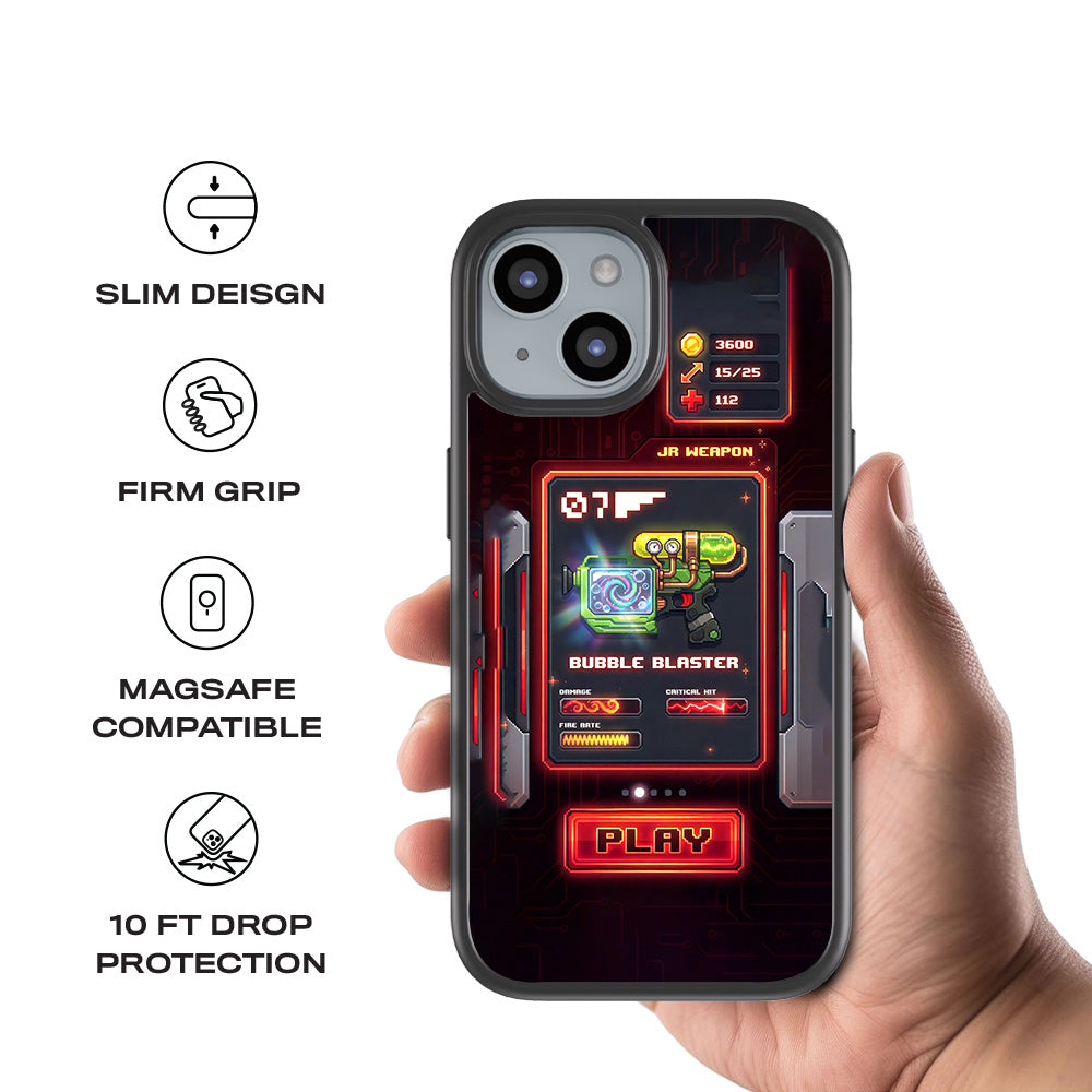 Bubble Blaster 3D Skin with Shockguard Armour Magsafe Case for Apple iPhone 15 Plus