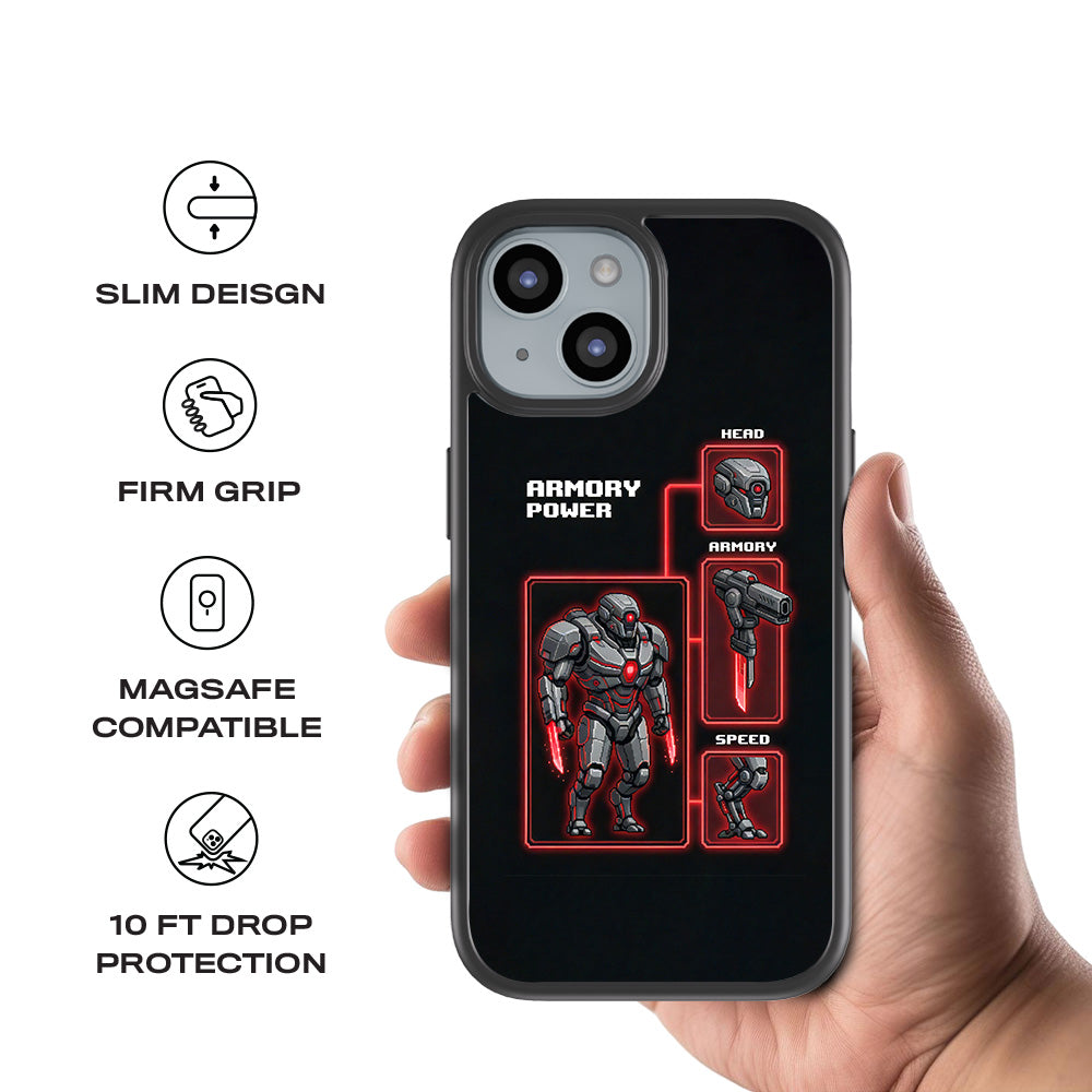 Armory Power 3D Skin with Shockguard Armour Magsafe Case for Apple iPhone 15