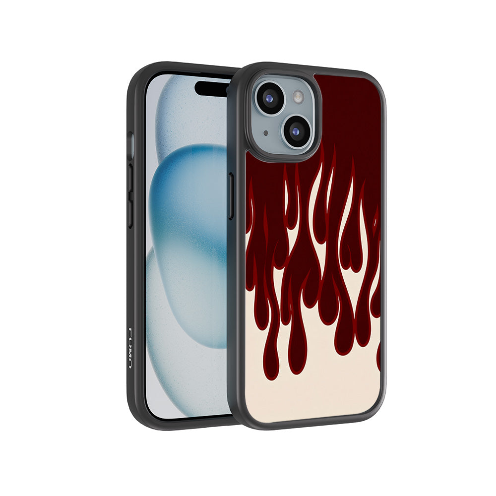 Flame Design 3D Skin with Shockguard Armour Magsafe Case for Apple iPhone 15