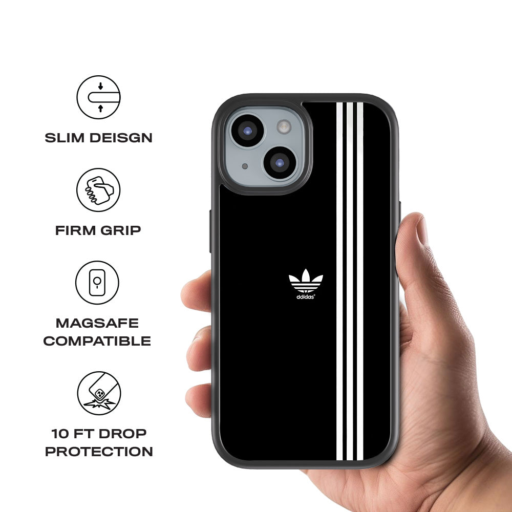 Adidas Logo 3D Skin with Shockguard Armour Magsafe Case for Apple iPhone 15