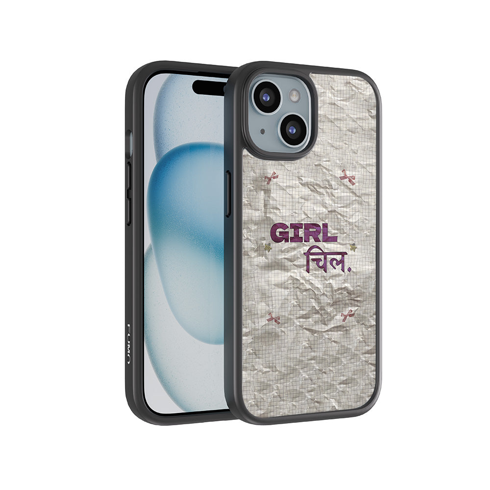Girl Chill 3D Skin with Shockguard Armour Magsafe Case for Apple iPhone 15 Plus