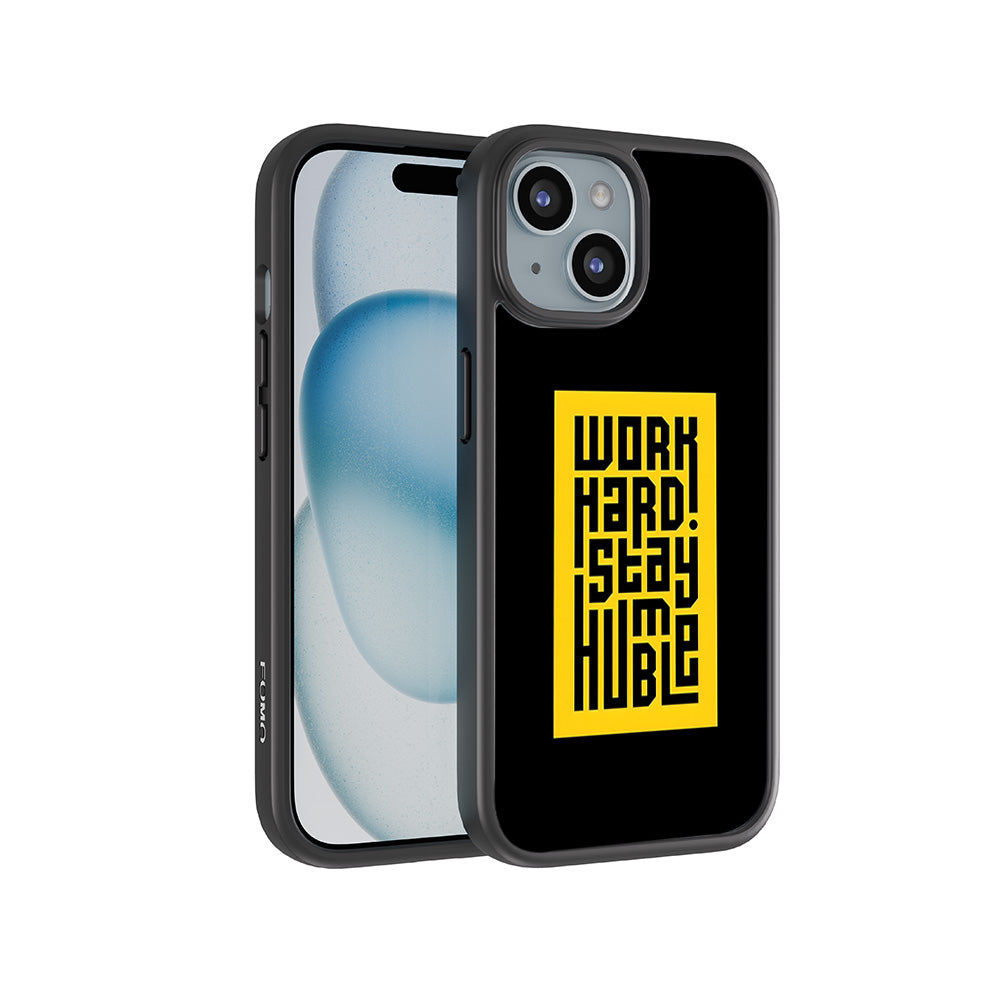 Work Hard Stay Humble 3D Skin with Shockguard Armour Magsafe Case for Apple iPhone 15 Plus