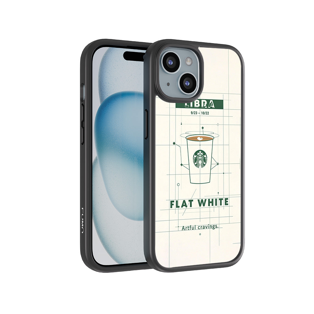 Libra Flat White 3D Skin with Shockguard Armour Magsafe Case for Apple iPhone 15