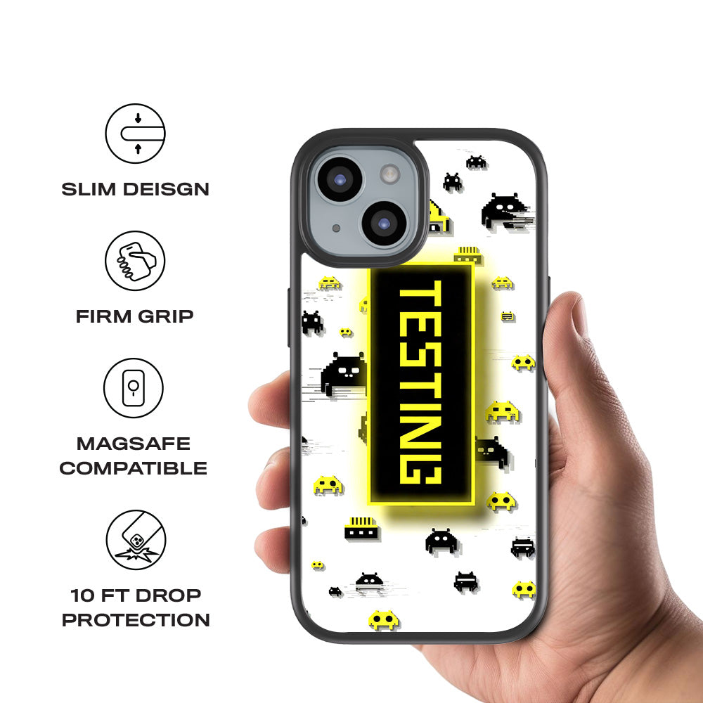 Testing Under Attack 3D Skin with Shockguard Armour Magsafe Case for Apple iPhone 15