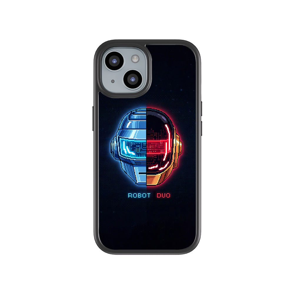Robot Duo 3D Skin with Shockguard Armour Magsafe Case for Apple iPhone 15 Plus