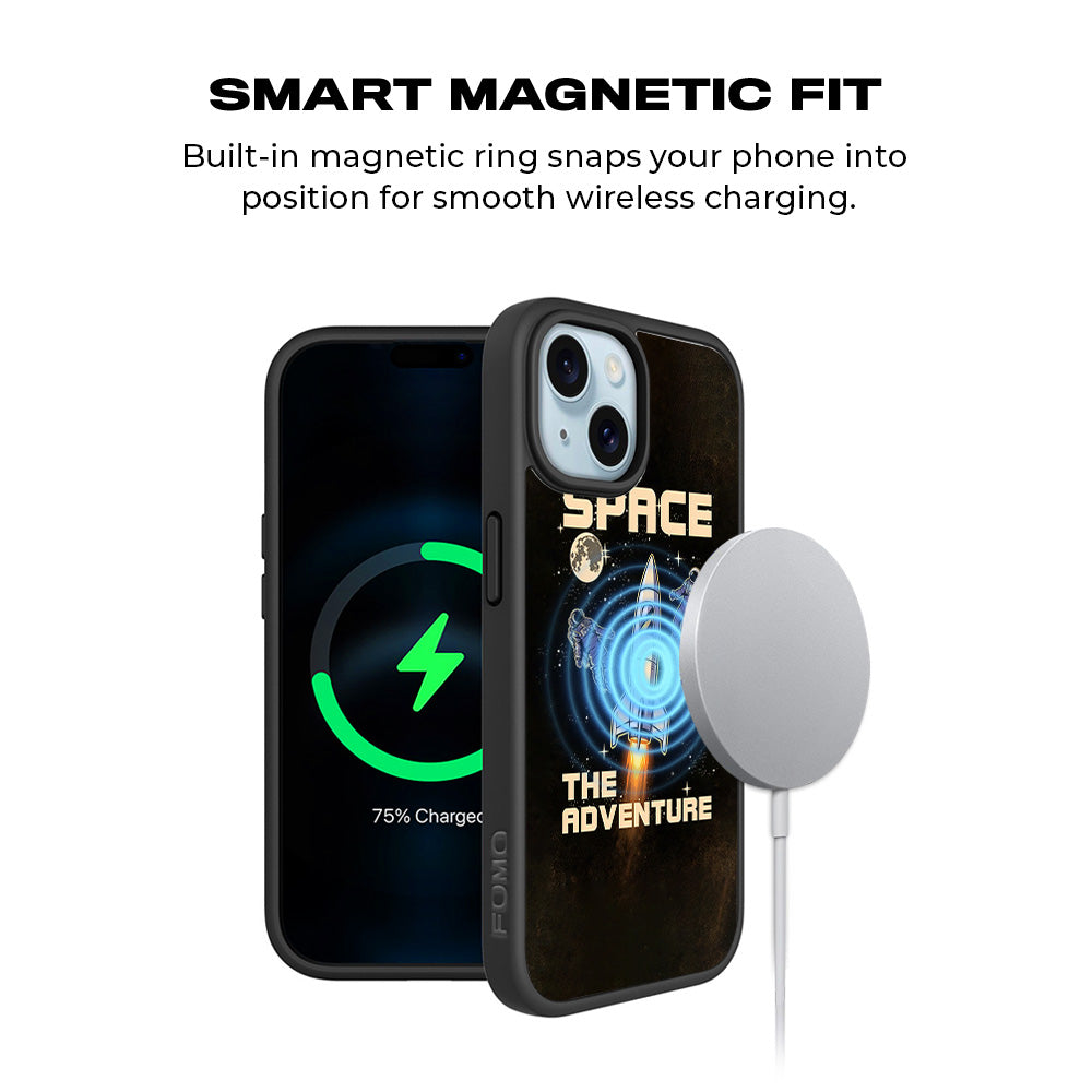 Space Adventure 3D Skin with Shockguard Armour Magsafe Case for Apple iPhone 15