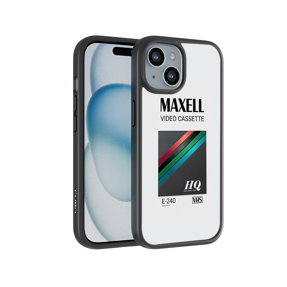 Maxell Video Cassette 3D Skin with Shockguard Armour Magsafe Case for Apple iPhone 15