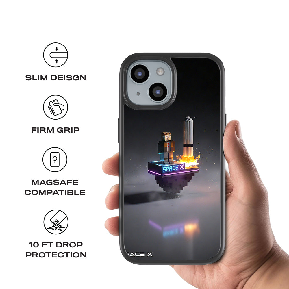 SpaceX Adventure 3D Skin with Shockguard Armour Magsafe Case for Apple iPhone 15