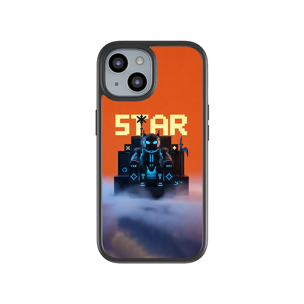 Pixelated Star 3D Skin with Shockguard Armour Magsafe Case for Apple iPhone 15 Plus