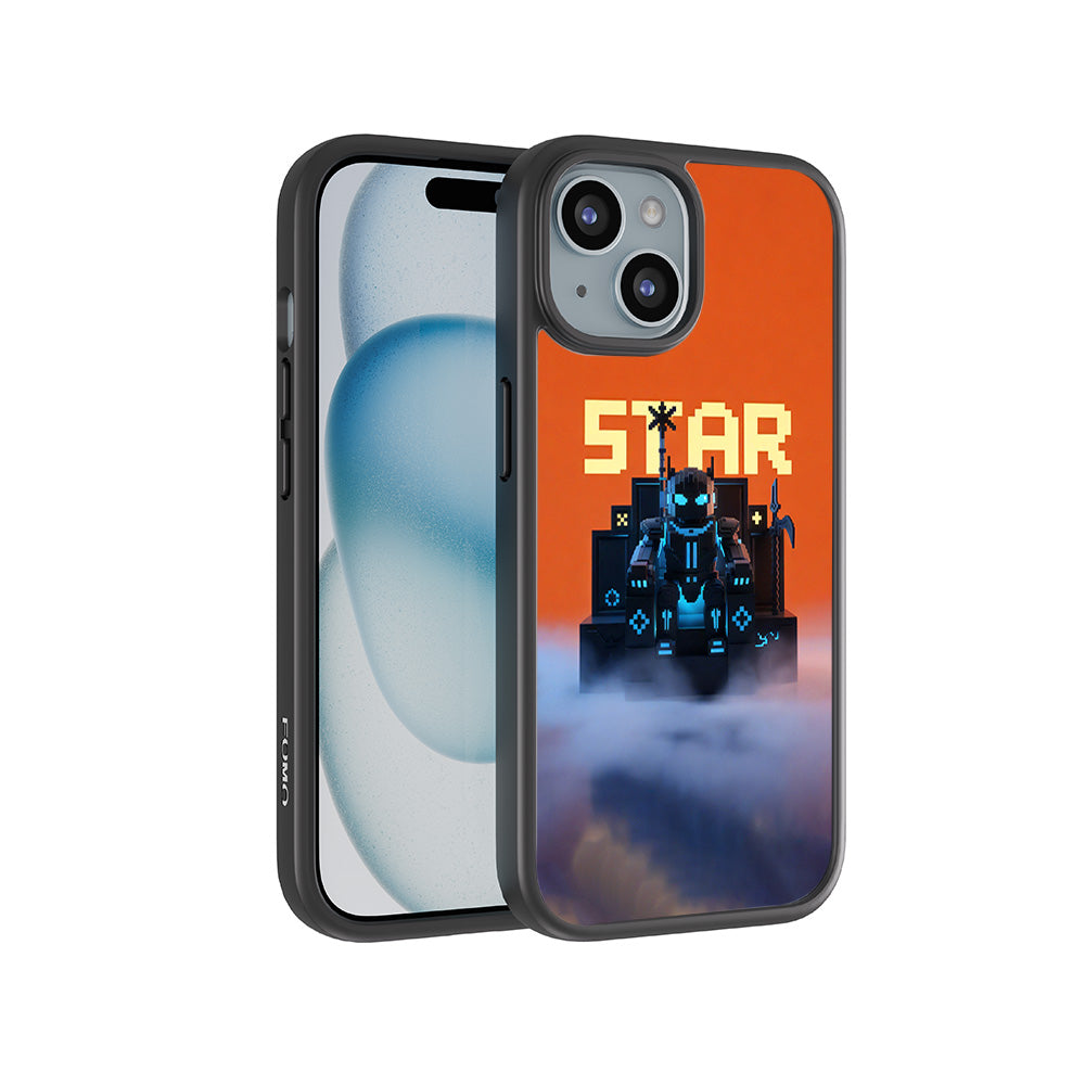 Pixelated Star 3D Skin with Shockguard Armour Magsafe Case for Apple iPhone 15 Plus