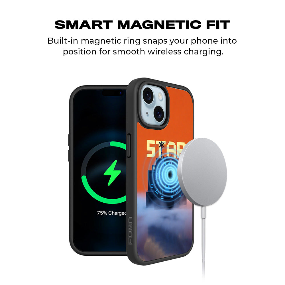 Pixelated Star 3D Skin with Shockguard Armour Magsafe Case for Apple iPhone 15 Plus