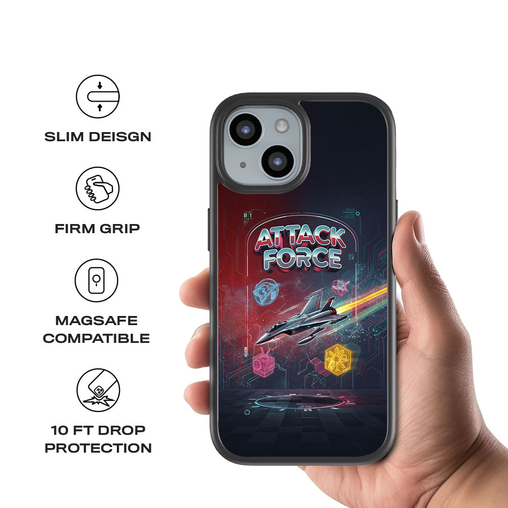 Attack Force 3D Skin with Shockguard Armour Magsafe Case for Apple iPhone 15