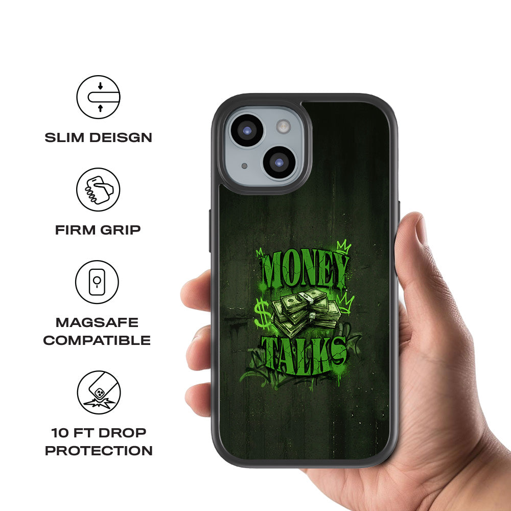Money Talks 3D Skin with Shockguard Armour Magsafe Case for Apple iPhone 15