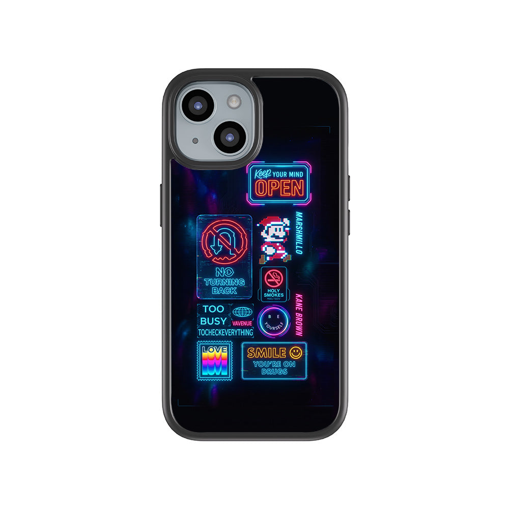 Neon Street Art 3D Skin with Shockguard Armour Magsafe Case for Apple iPhone 15