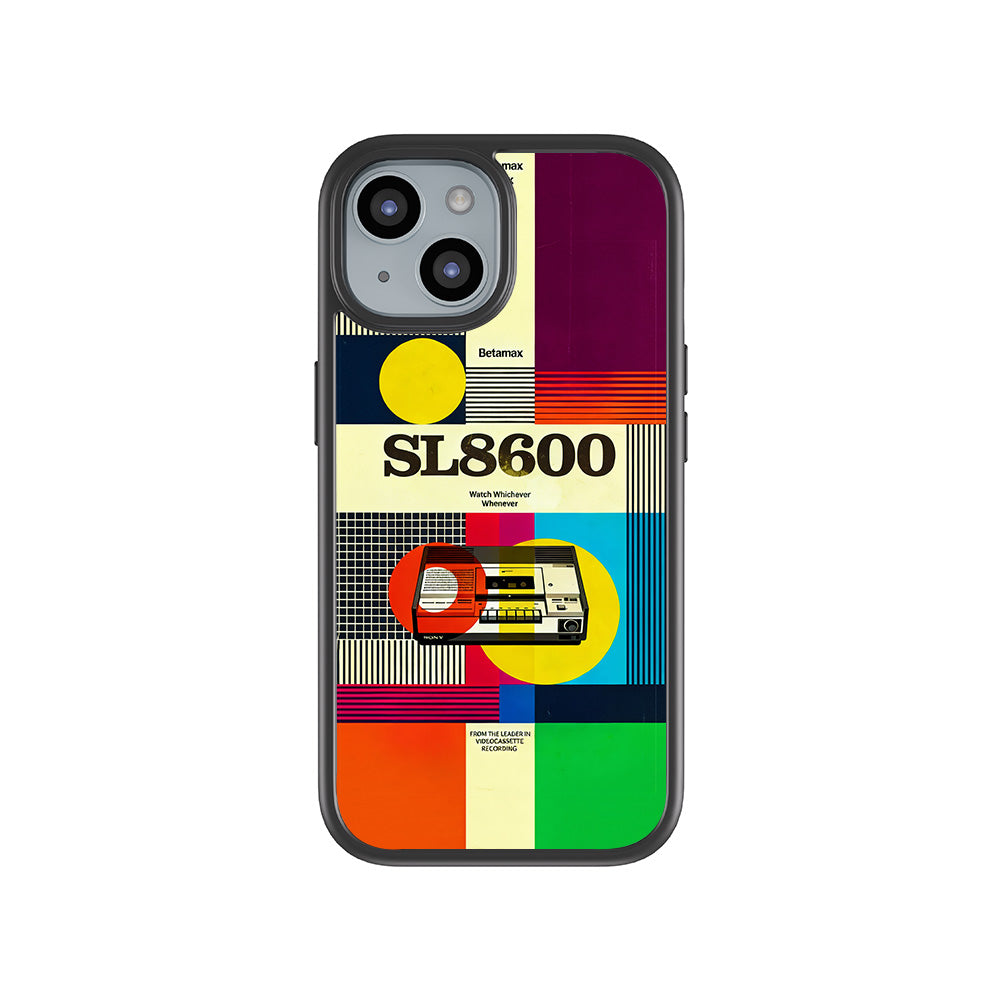Betamax Vintage Vibes 3D Skin with Shockguard Armour Magsafe Case for Apple iPhone 15