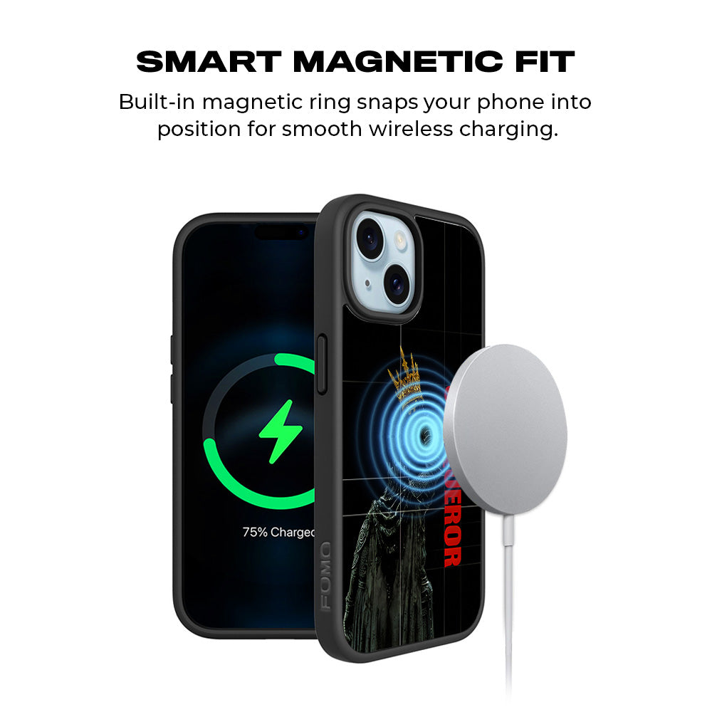 Crowned Conqueror 3D Skin with Shockguard Armour Magsafe Case for Apple iPhone 15