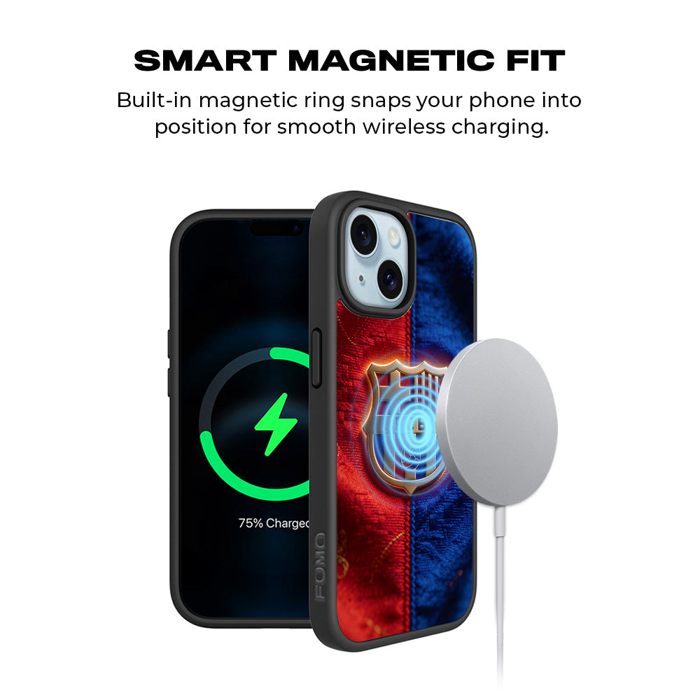 FC Barcelona Sports 3D Skin with Shockguard Armour Magsafe Case for Apple iPhone 15