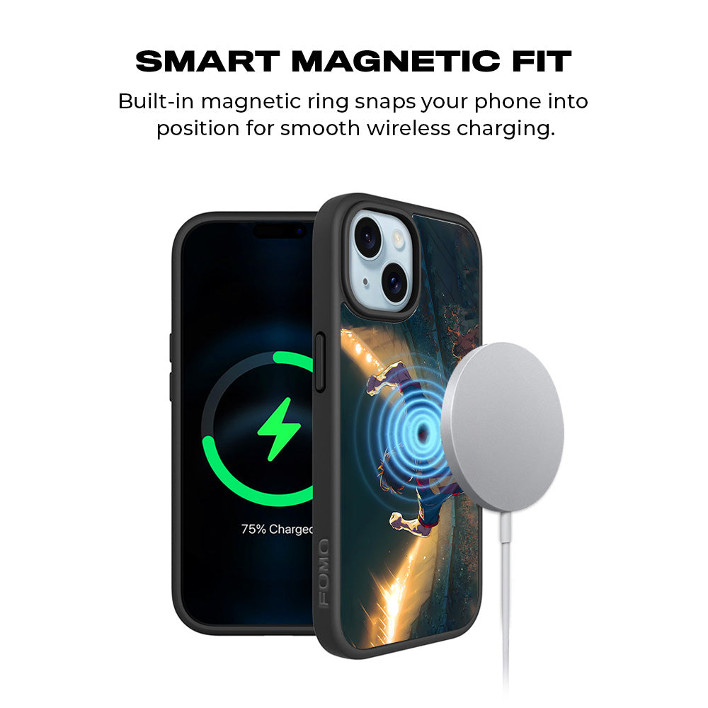 Rising Champion Messi 3D Skin with Shockguard Armour Magsafe Case for Apple iPhone 15