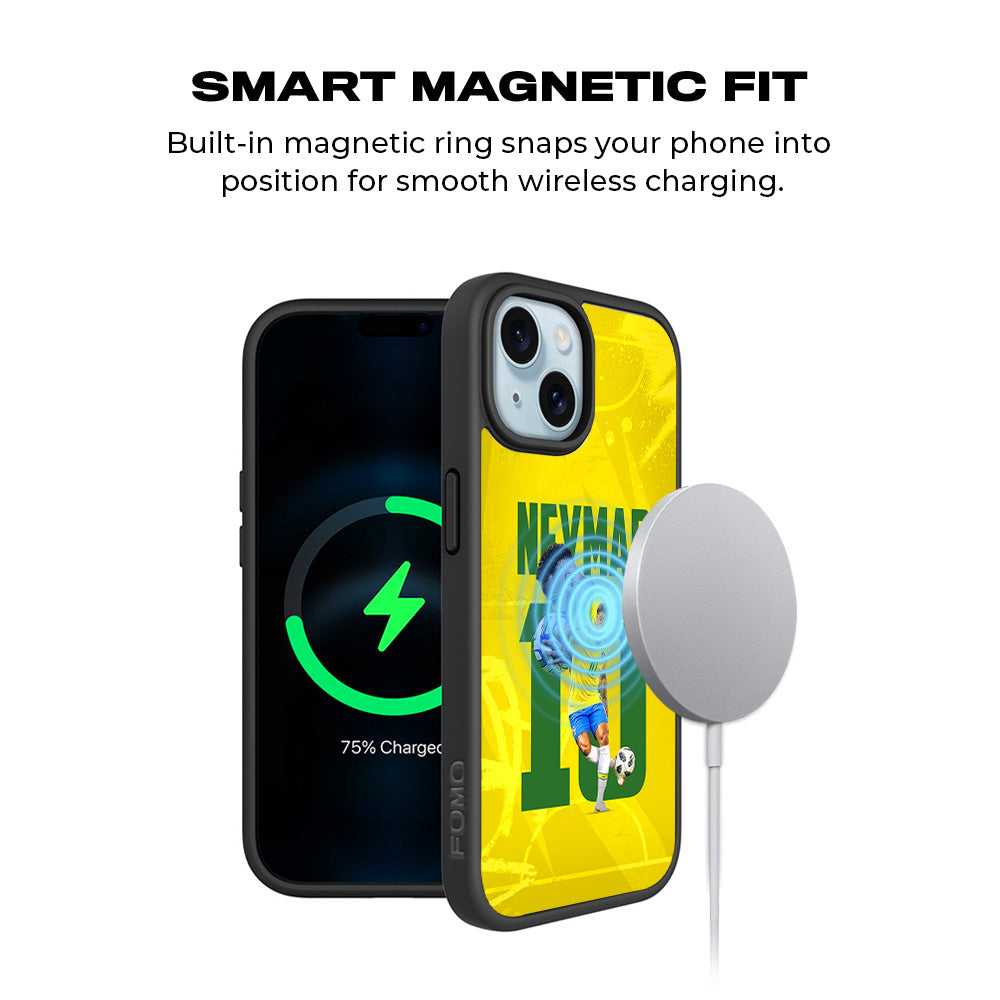Neymar Da Silva Sports 3D Skin with Shockguard Armour Magsafe Case for Apple iPhone 15 Plus