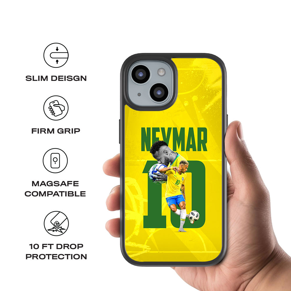 Neymar Da Silva Sports 3D Skin with Shockguard Armour Magsafe Case for Apple iPhone 15 Plus