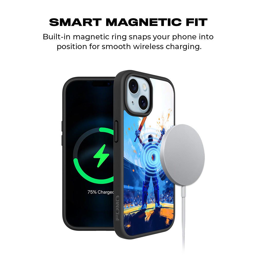 King Virat Kohli Sports 3D Skin with Shockguard Armour Magsafe Case for Apple iPhone 15