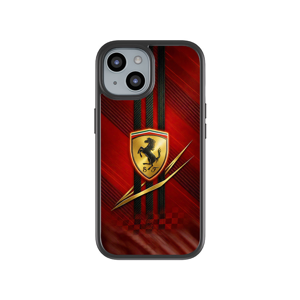 Ferrari 3D Skin with Shockguard Armour Magsafe Case for Apple iPhone 15 Plus
